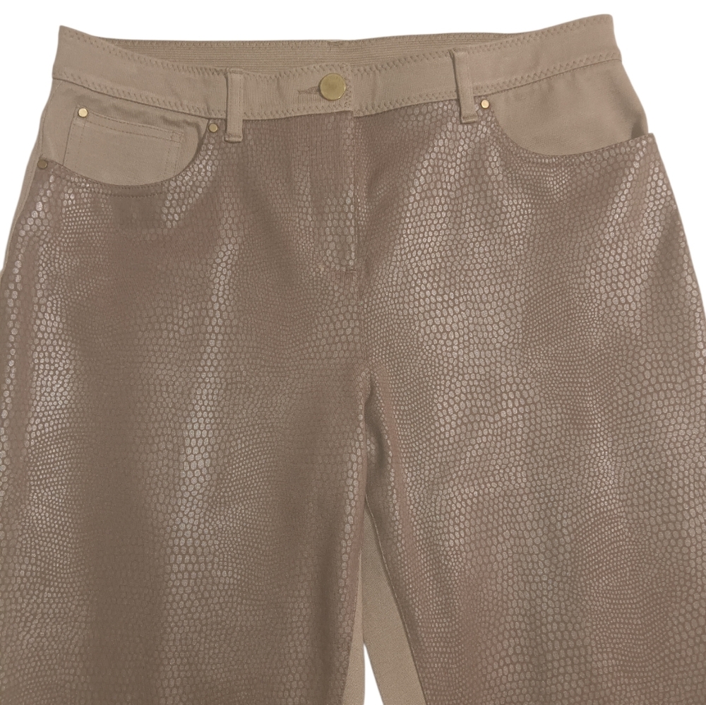 Chico's Textured Taupe Straight Leg Pants NWOT